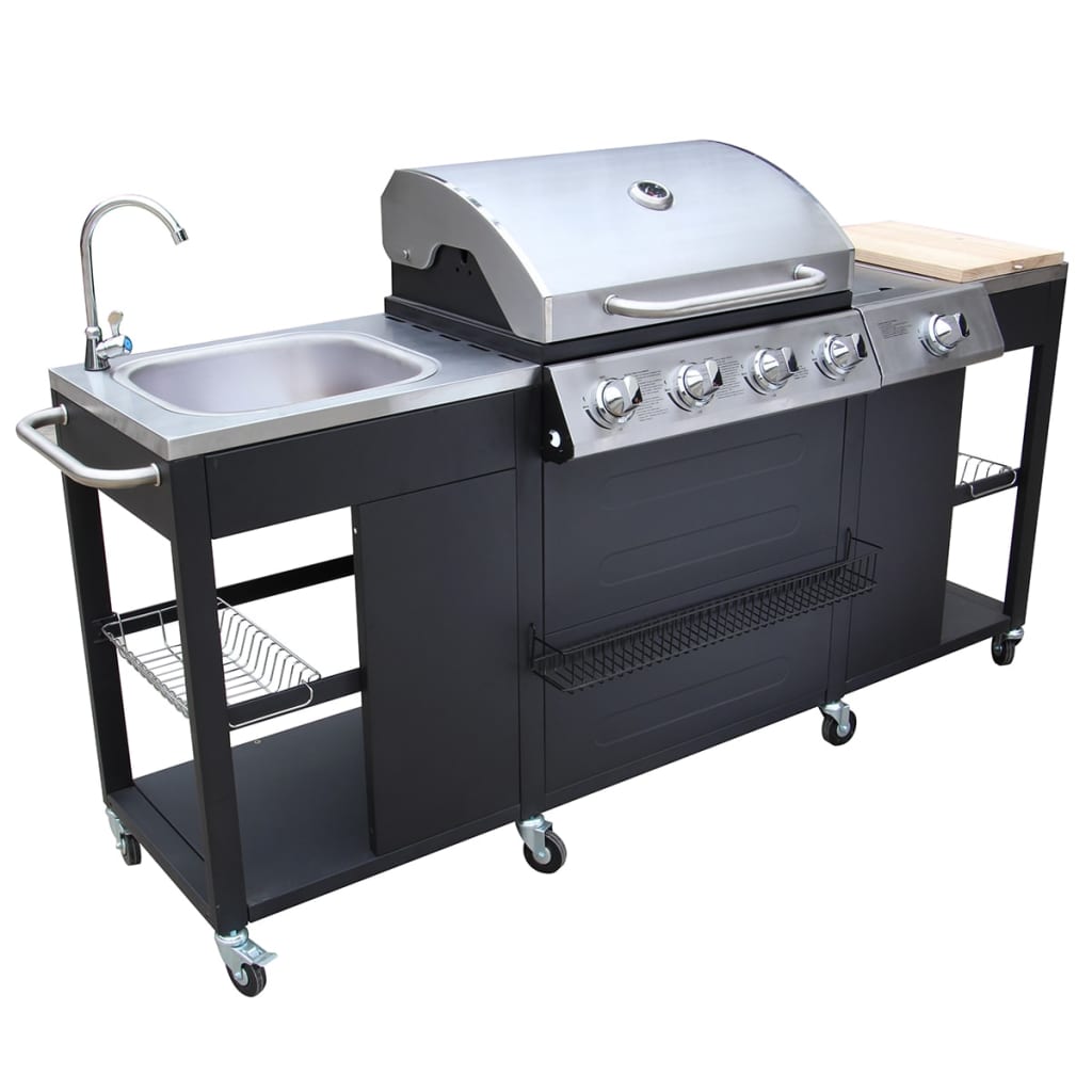 Vidaxl Cucina esterna con barbecue Montana 4 bruciatori