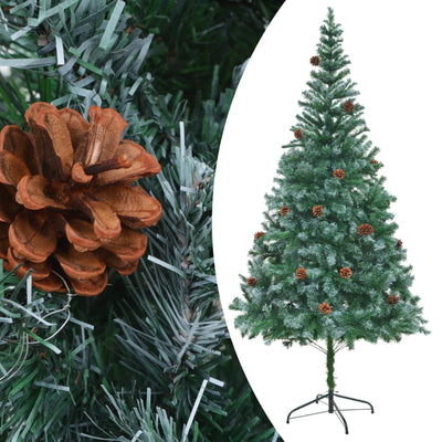 Vidaxl Kunstkerstboom con conos de pino 210 cm