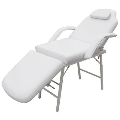 Silla de tratamiento Vidaxl para la cara 185x78x76 cm de cuero artificial blanco