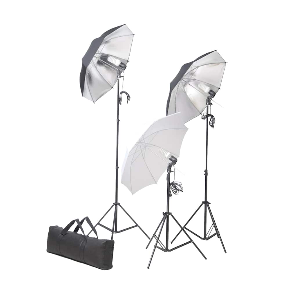 Vidaxl Studio Lighting Set 24 Watt inclusi stand e ombrelli
