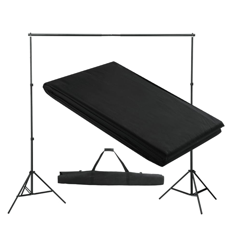 Vidaxl Sistema di sfondo 300x300 cm nero