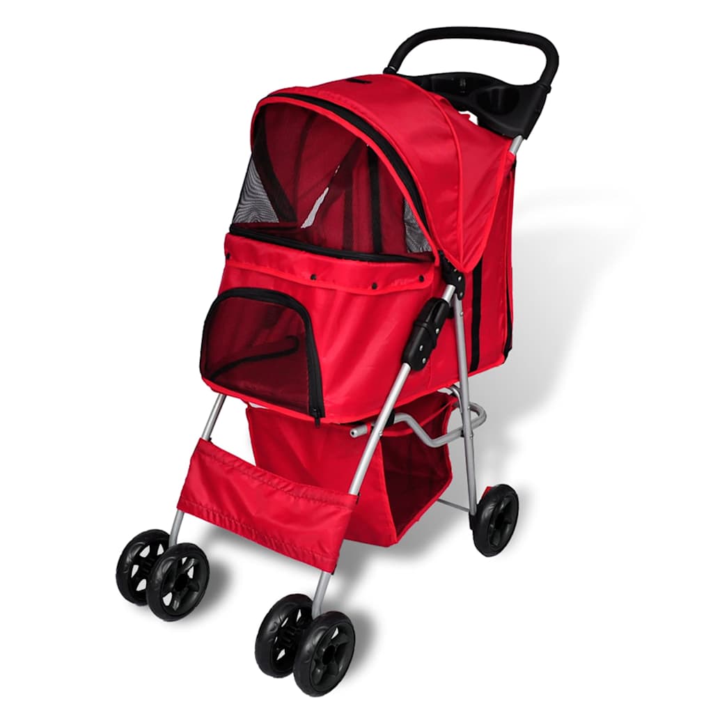 Vidaxl wandelwagen voor hond rood