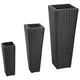 Plantadores Vidaxl criados en 3 st Poly Rattan Black
