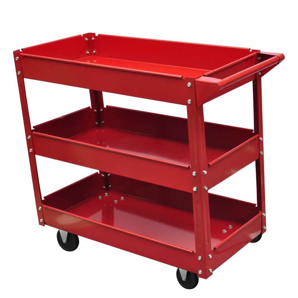 Vidaxl Tool Trolley 100 kg rojo