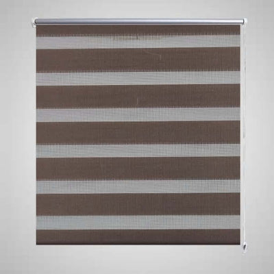 Vidaxl zebra rolgordijn 80,9 x 175 cm stofbreedte 76,7 cm koffiebruin
