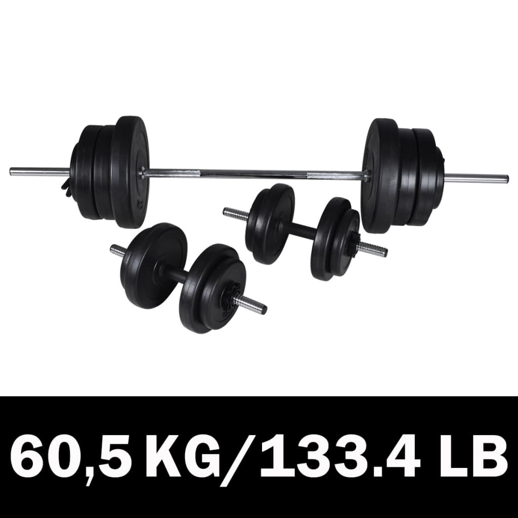 Vidaxl Barbellen Dumbbell Set 60.5 kg