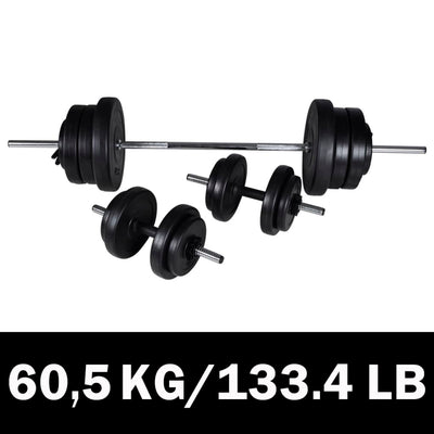 Vidaxl Barbellen Dumbbell Set 60.5 kg