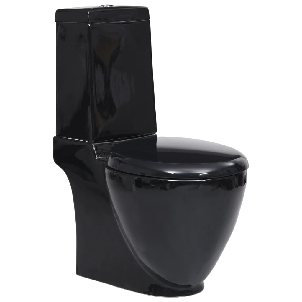 Toilette Vidaxl con scarico dietro il nero ceramico
