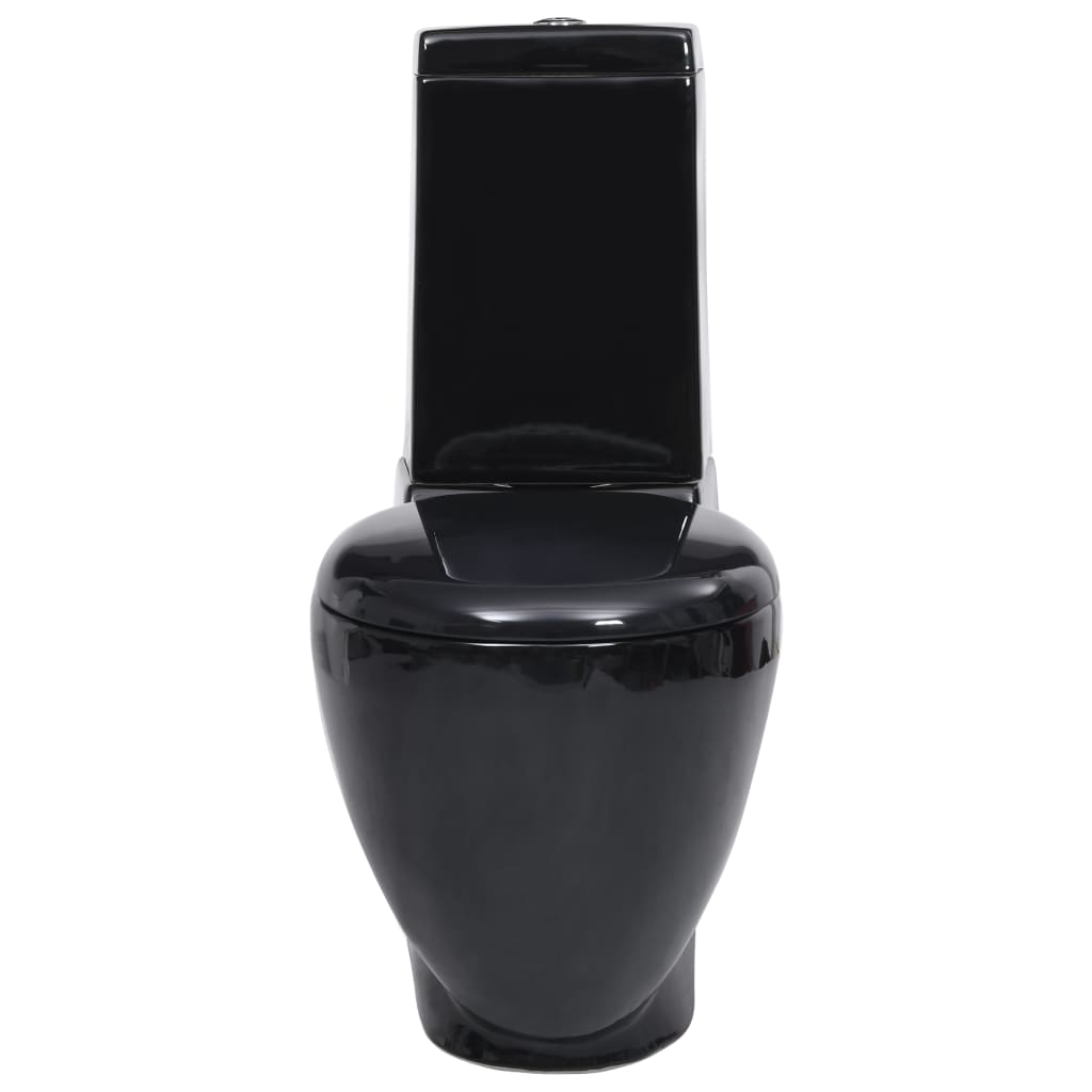 Toilette Vidaxl con scarico dietro il nero ceramico