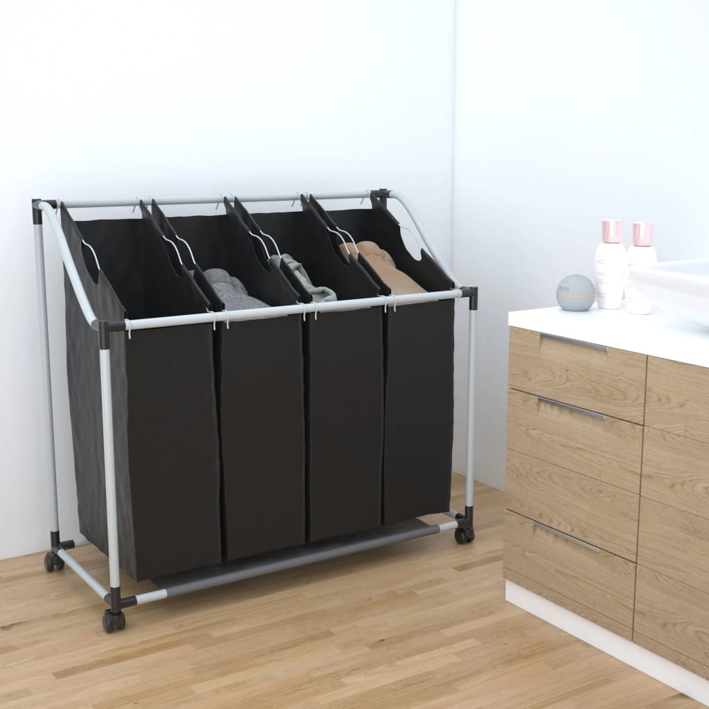 Vidaxl Wass Starter con 4 schienali neri e grigi