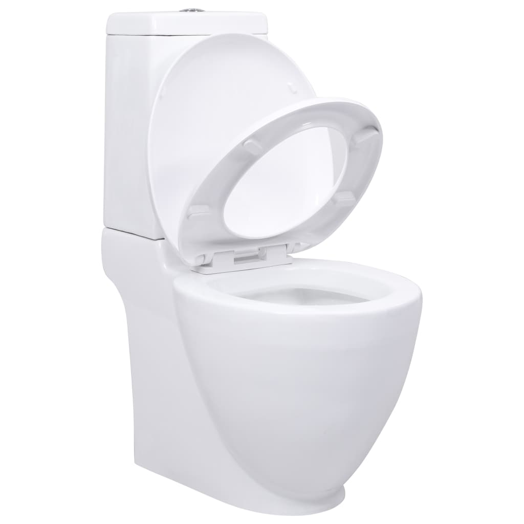 Toilette Vidaxl con scarico dietro bianca in ceramica
