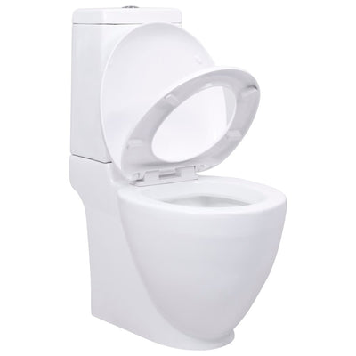 Toilette Vidaxl con scarico dietro bianca in ceramica