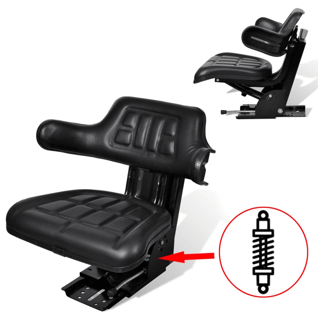 Sedia da trattore Vidaxl con sospensione nera