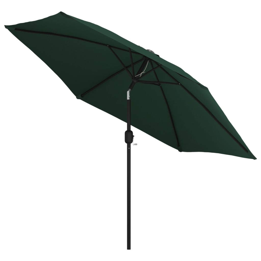 Parasol Vidaxl con poste de acero 3 m verde