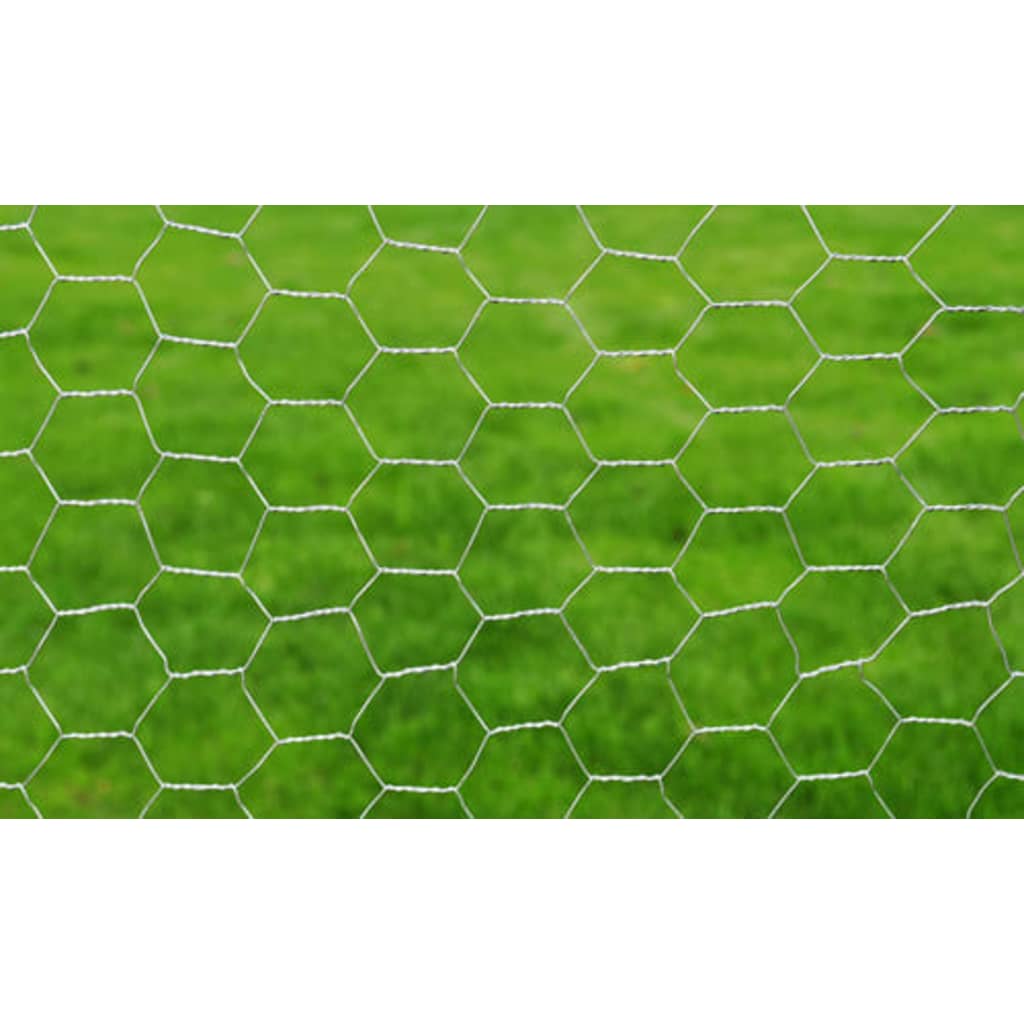 Alambre de pollo Vidaxl 25x0.75 M de acero galvanizado de color plateado