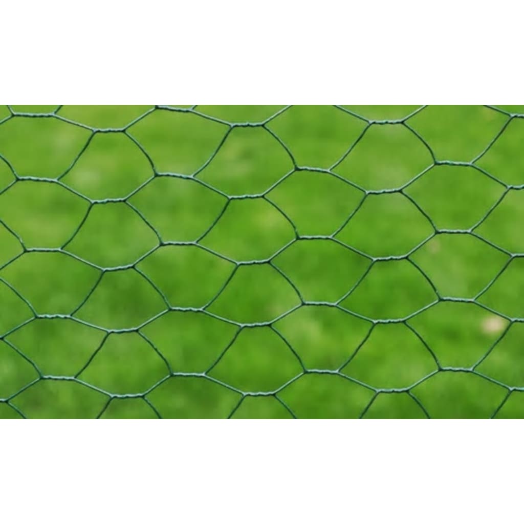 VidaXL Kippengaas 25x0,5 m met PVC coating groen