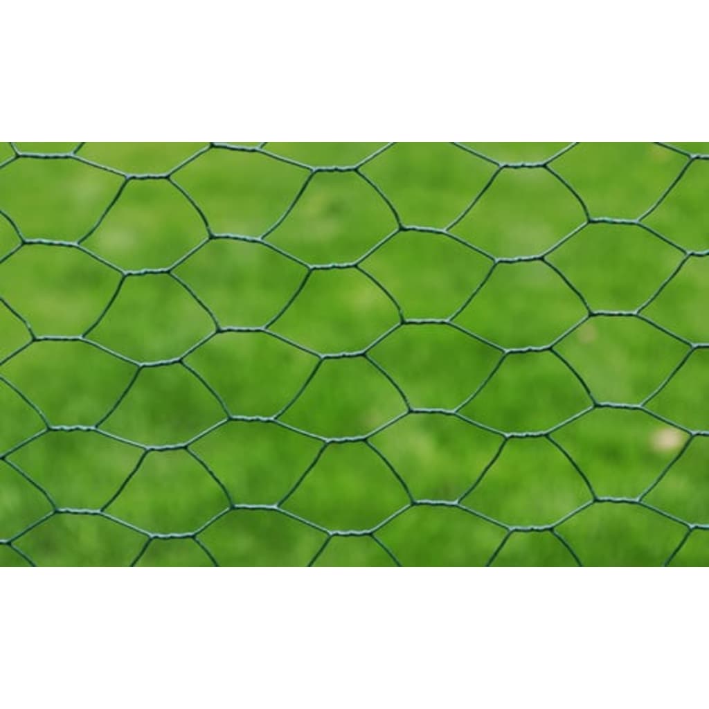 Filo di pollo vidaxl 25x0,75 m acciaio con rivestimento in PVC verde