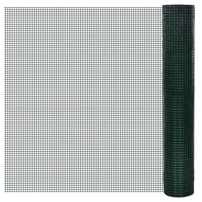 Filo di pollo vidaxl 10x1 m in acciaio zincato con rivestimento in PVC