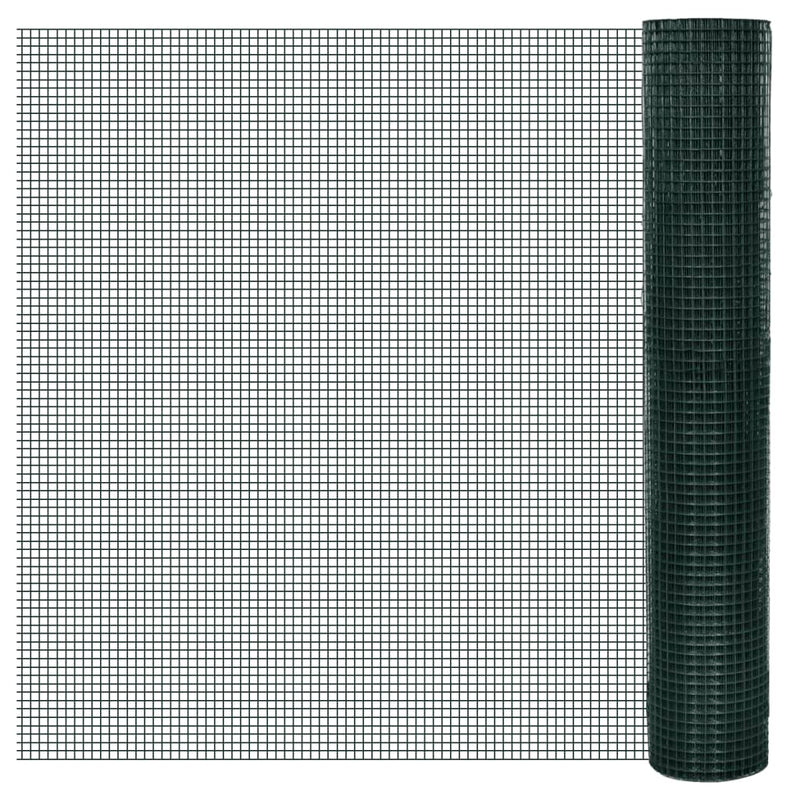 Filo di pollo vidaxl 25x1 m in acciaio zincato con rivestimento in PVC