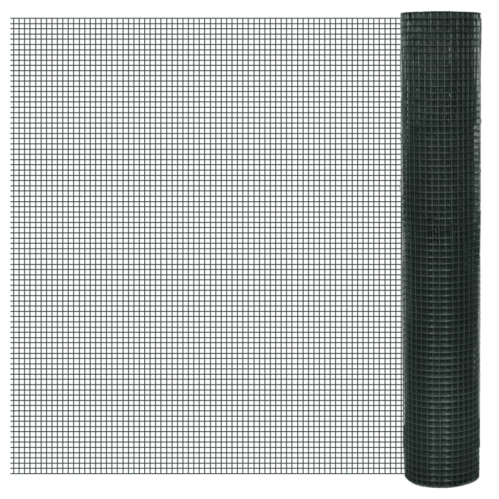 Filo di pollo vidaxl 25x1 m in acciaio zincato con rivestimento in PVC