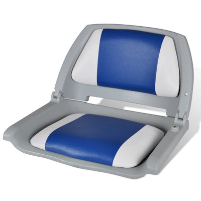 Sedia a barca pieghevole Vidaxl con cuscino blu e bianco 48x51x41 cm