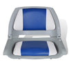 VidaXL Opklapbare bootstoel met blauw-wit kussen 48x51x41 cm