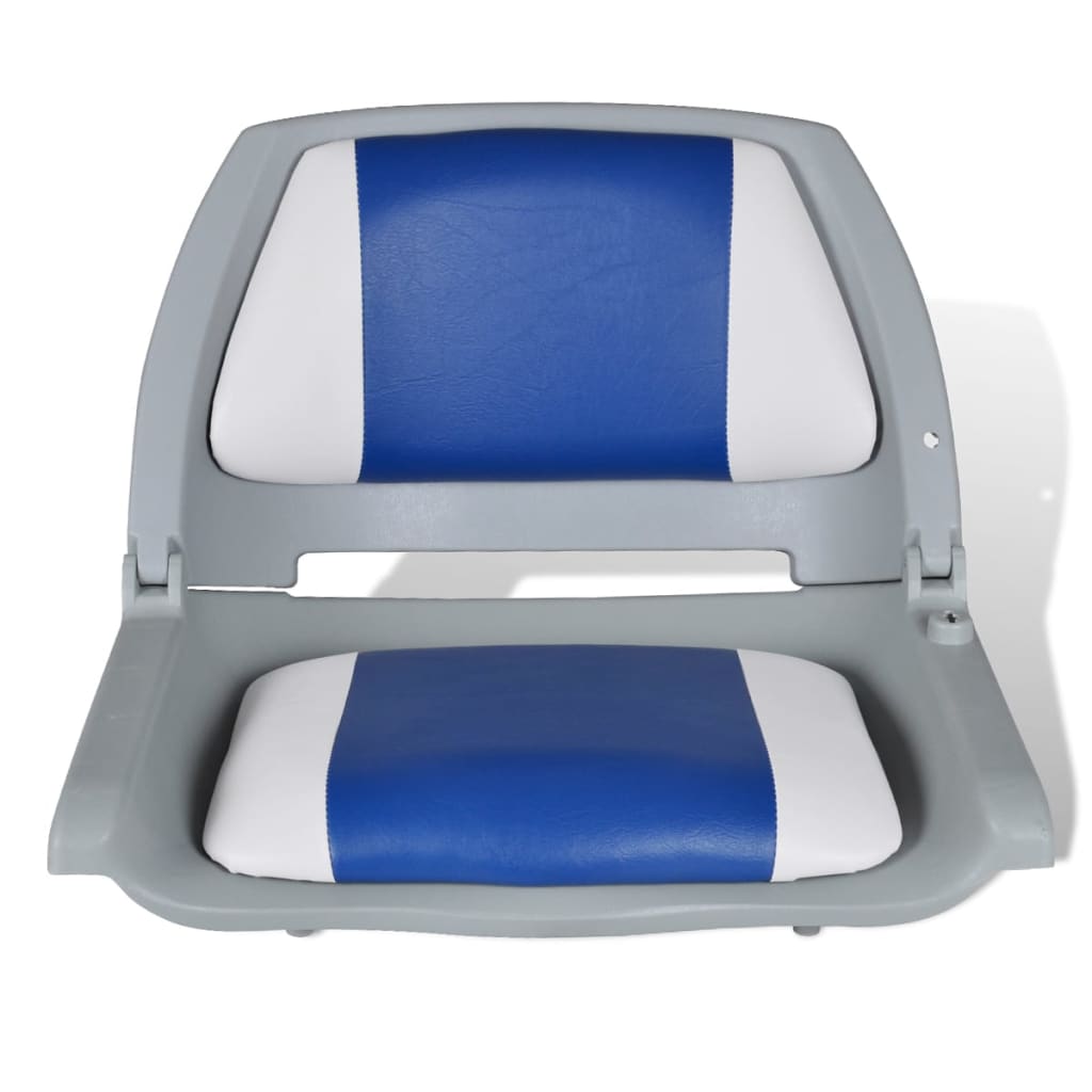 Silla de bote plegable de Vidaxl con cojín azul y blanco 48x51x41 cm
