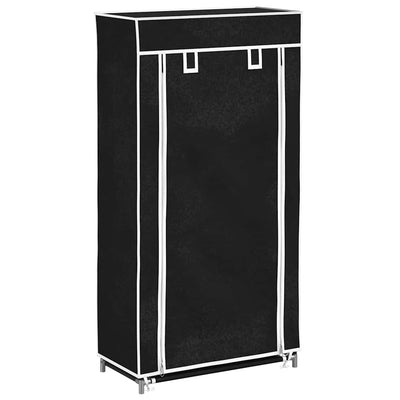 Gabinete de zapatos Vidaxl con cubierta 58x28x106 tela negra