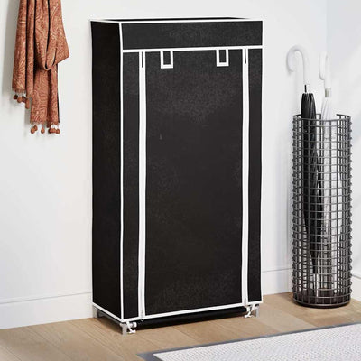 Gabinete de zapatos Vidaxl con cubierta 58x28x106 tela negra
