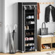 Vidaxl schoenenkast met hoes 57x29x162 stof zwart