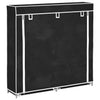 Armadietto di scarpe Vidaxl con copertura 115x28x110 tessuto nero