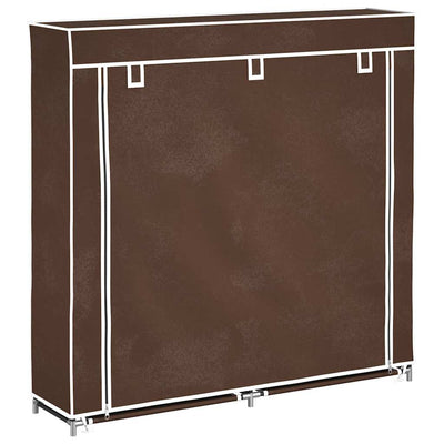 Armadietto di scarpe Vidaxl con copertura 115x28x110 tessuto marrone