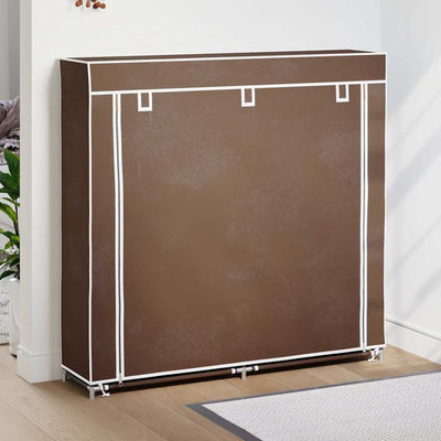 Armadietto di scarpe Vidaxl con copertura 115x28x110 tessuto marrone