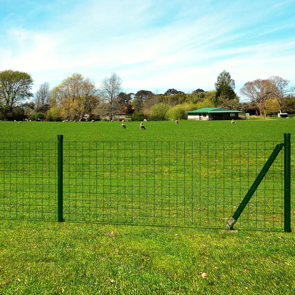 Vidaxl euro hek 10x1,5 m staal groen