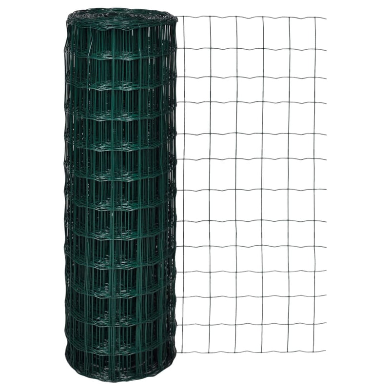 Vidaxl euro hek 10x1,2 m staal groen
