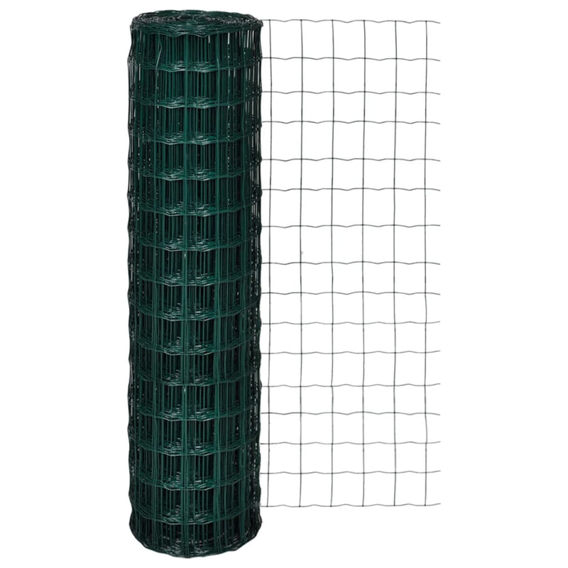 Vidaxl euro hek 10x1,5 m staal groen