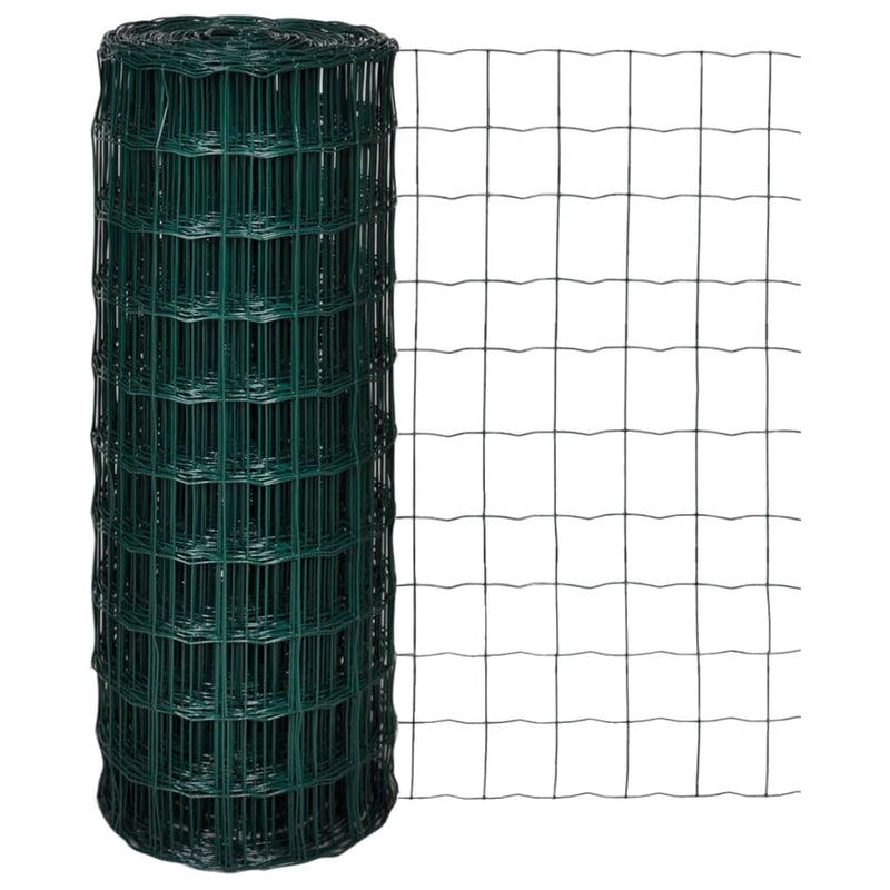 Vidaxl euro hek 25x1,0 m staal groen