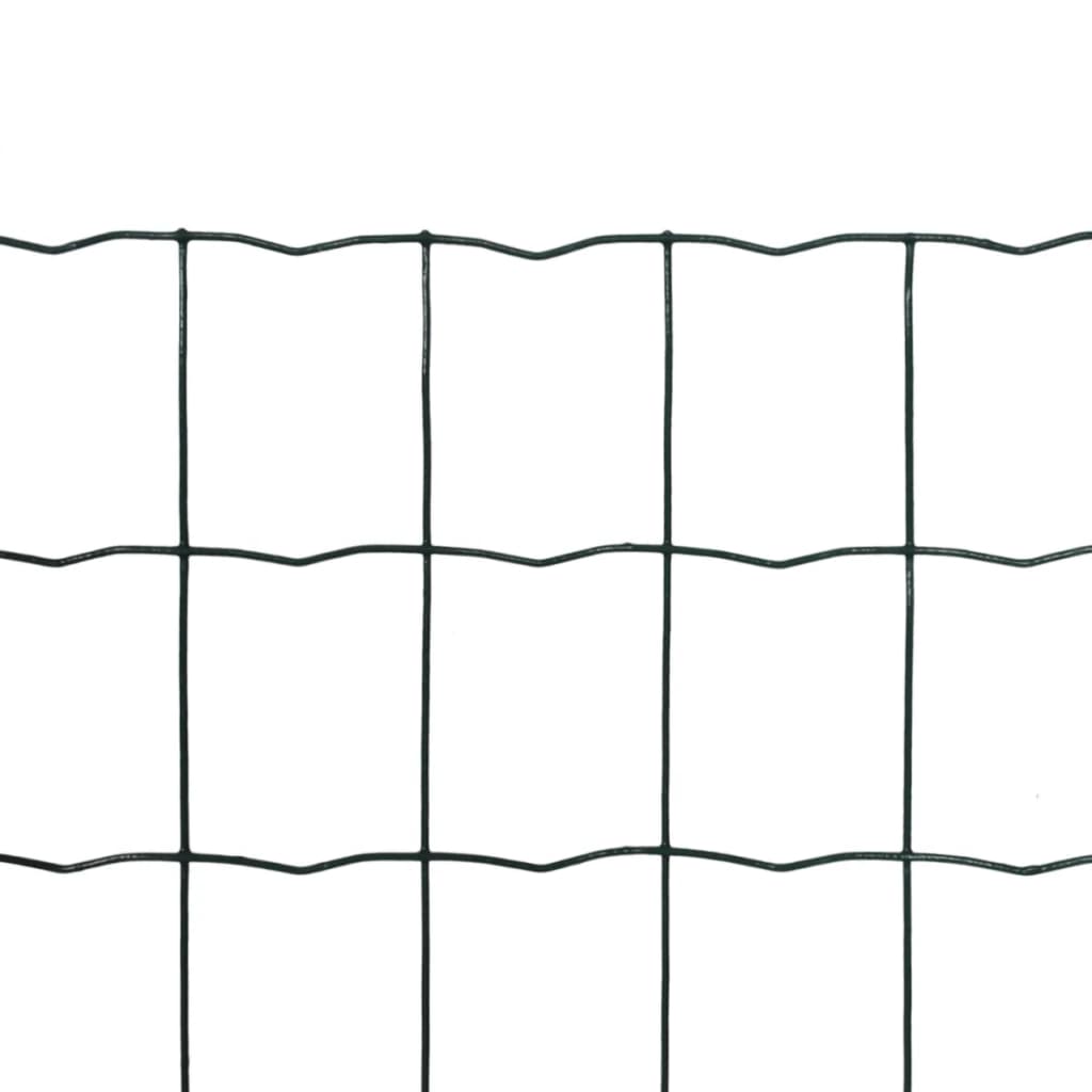 Vidaxl euro hek 25x1,0 m staal groen
