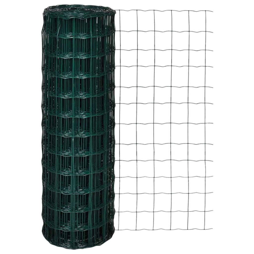 Vidaxl euro hek 25x1,2 m staal groen