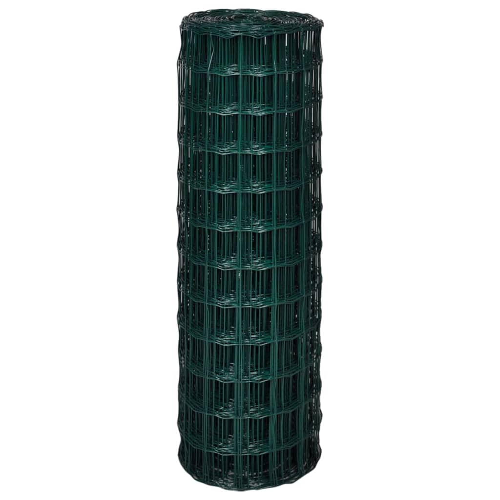 Vidaxl euro hek 25x1,2 m staal groen