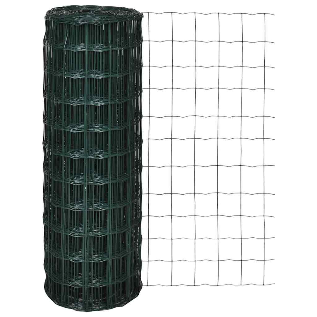 Vidaxl euro hek 10x1,0 m staal groen