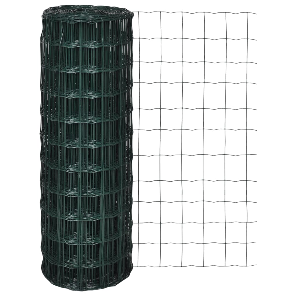 Vidaxl euro hek 25x0,8 m staal groen