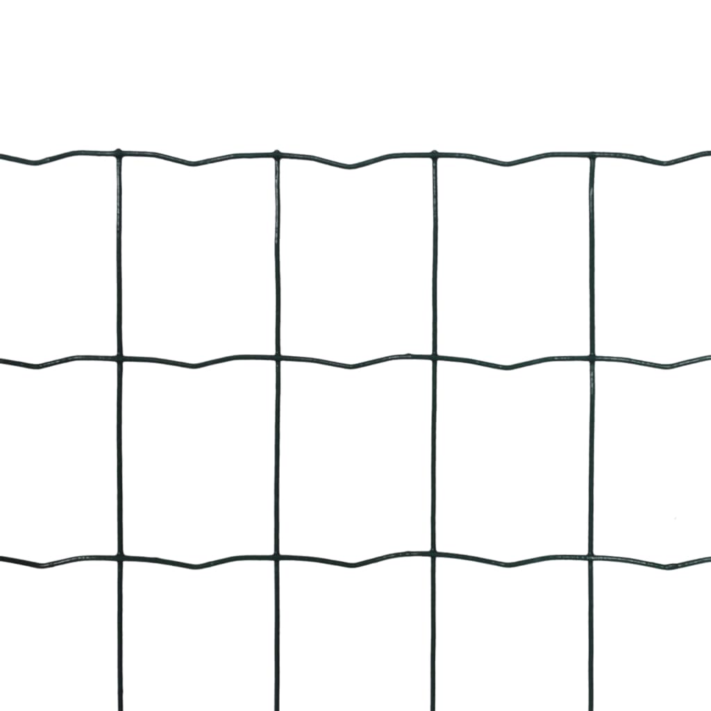 Vidaxl euro hek 25x0,8 m staal groen