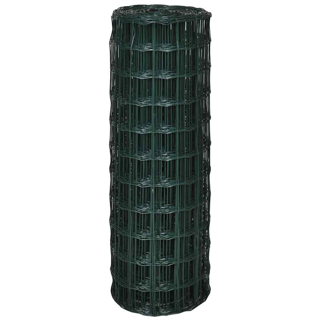 Vidaxl euro hek 25x0,8 m staal groen