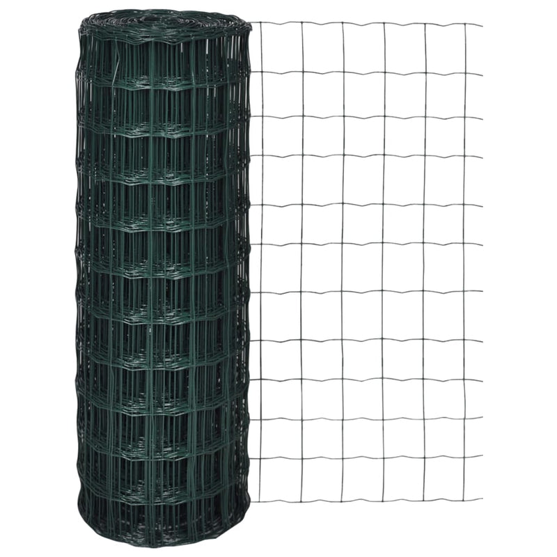 Vidaxl euro hek 25x1,0 m staal groen