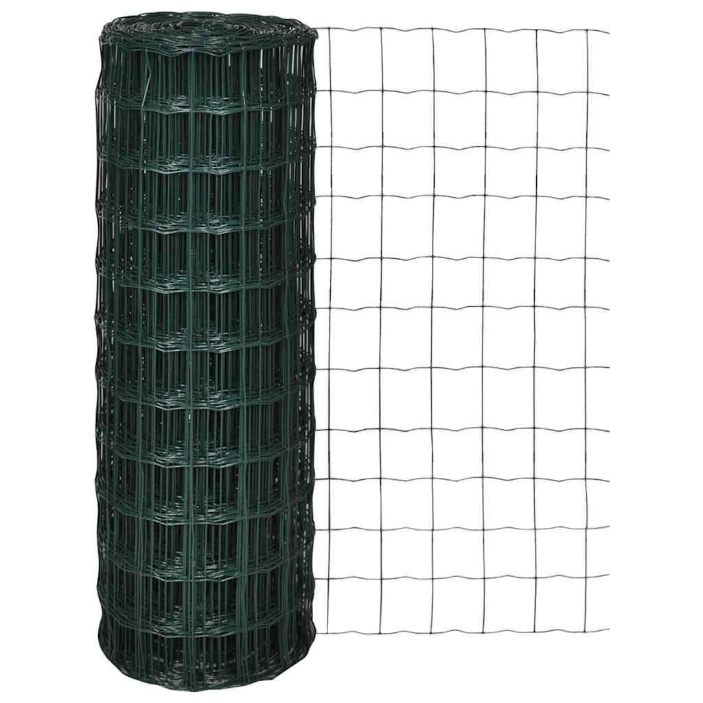 Vidaxl euro hek 25x1,0 m staal groen