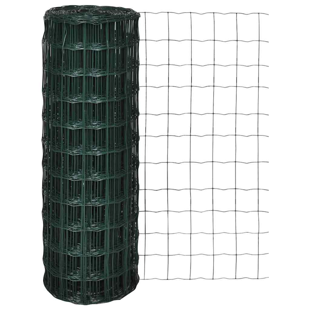 Vidaxl euro hek 25x1,2 m staal groen