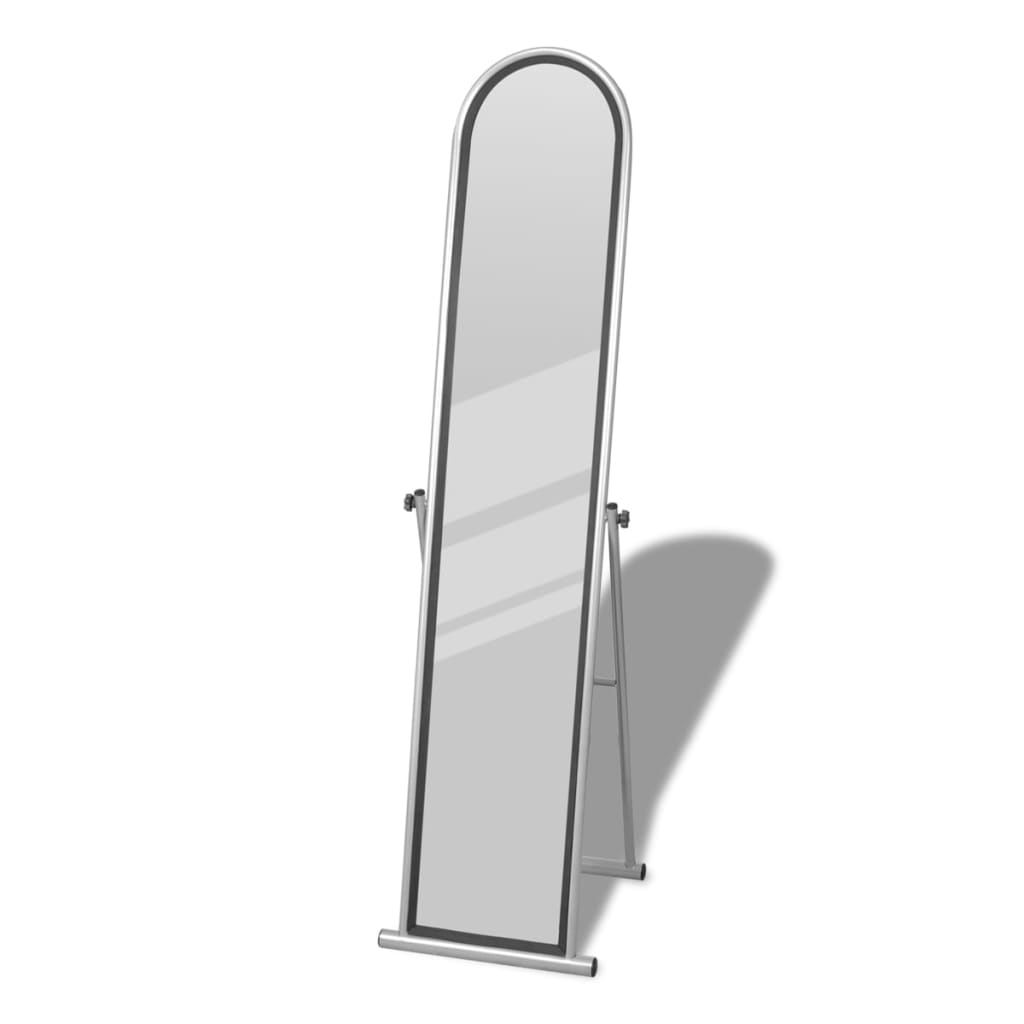 Vidaxl Mirror de piso independiente con gris rectangular de longitud completa