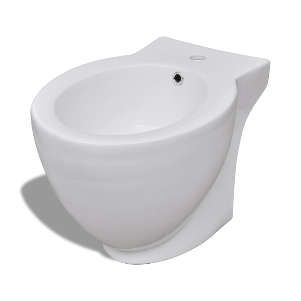 Vidaxl in piedi bidet intorno al bianco ceramico