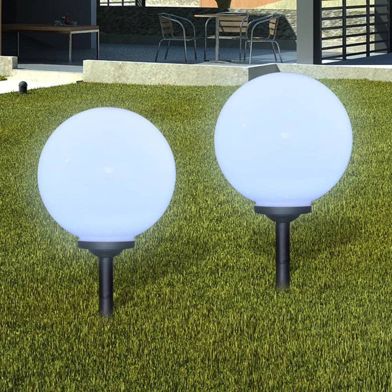 Lámparas de ruta de jardín Vidaxl 2 pts con led de alfiler de tierra de 30 cm